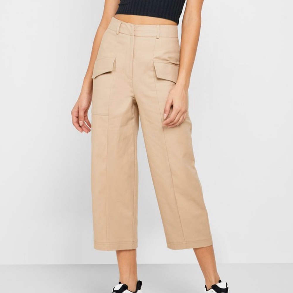 TOPSHOP Cropped Utility Trousers